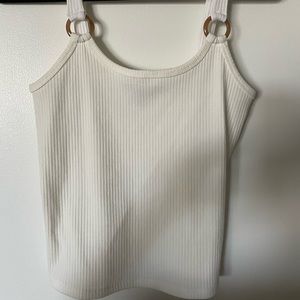 White Tank Top w/ Fun Ring Detail
